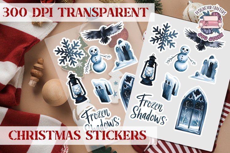Christmas Sticker Sheet Gothic Dark Winter Holiday PNG