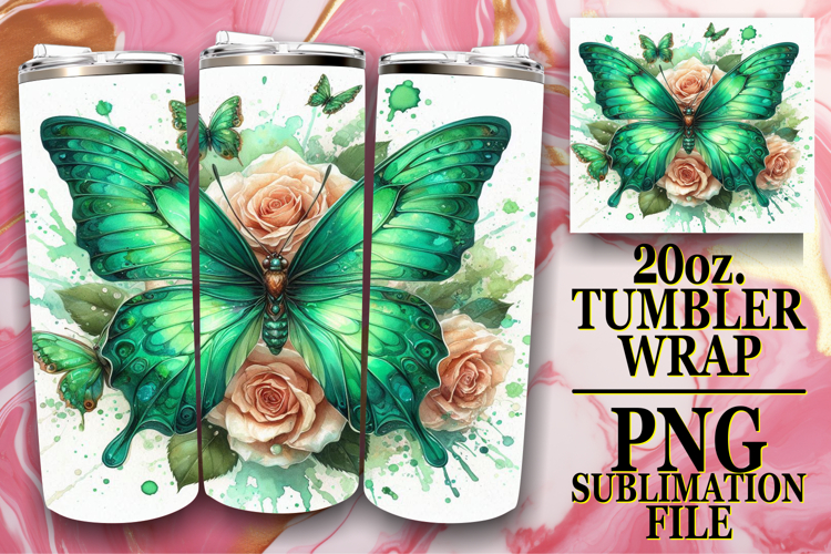 Joyful Memories 20oz tumbler wrap, Butterfly