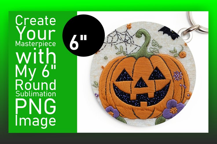 Bright Round Design Keychain Template , Halloween example image 1