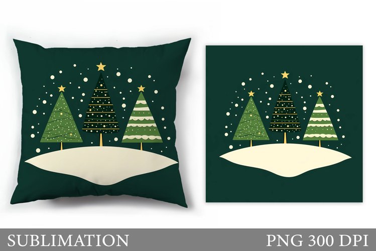 Christmas Tree Pillow Design. Christmas Tree Sublimation example image 1