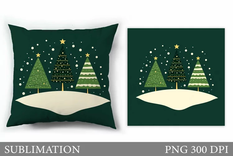 Christmas Tree Pillow Design. Christmas Tree Sublimation