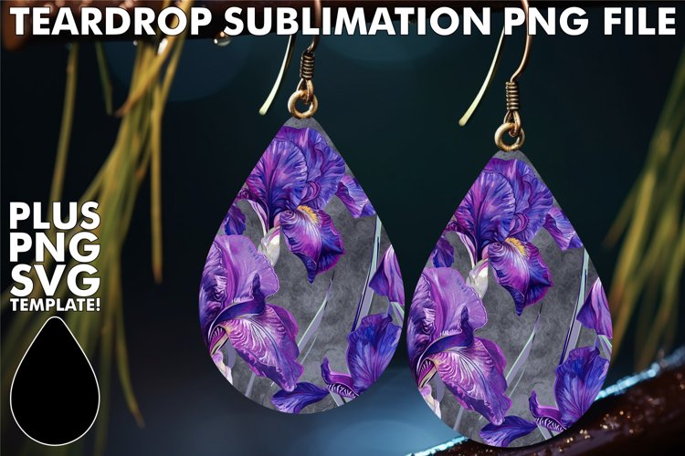 Teardrop Earring Excellence: Sublimation Floral Art example image 1