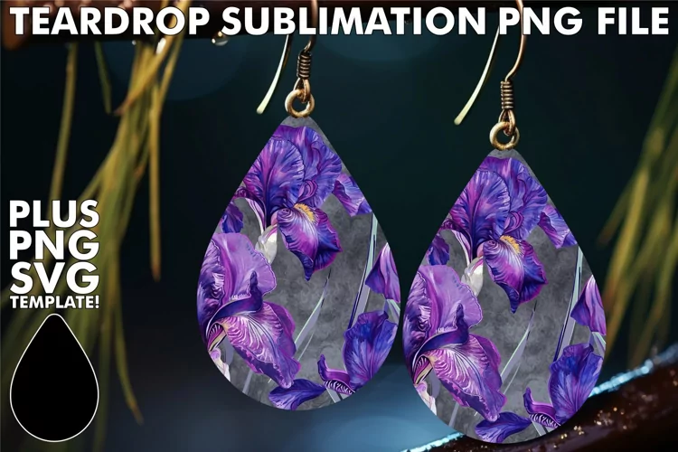 Teardrop Earring Excellence: Sublimation Floral Art