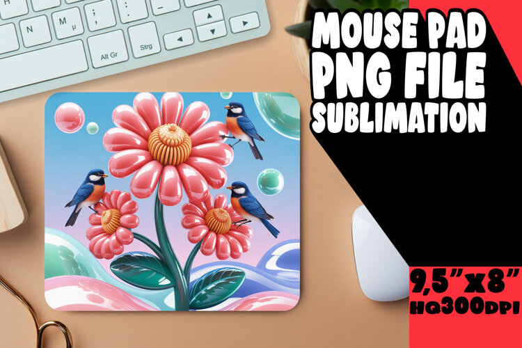 Cheerful Desk Pad Sublimation Ideas, Birds example image 1