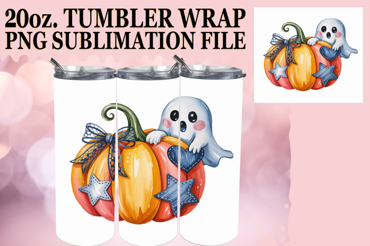 Unique horizons 20oz tumbler wrap, Pumpkin Watercolor