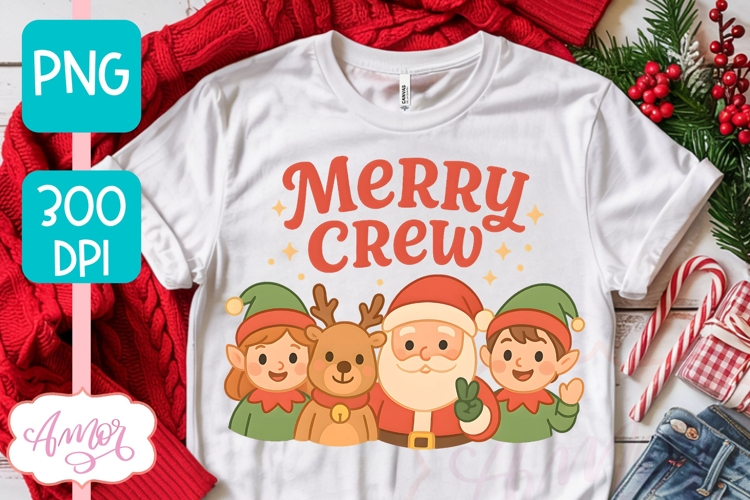 Cute Christmas PNG design, Merry Crew PNG sublimation