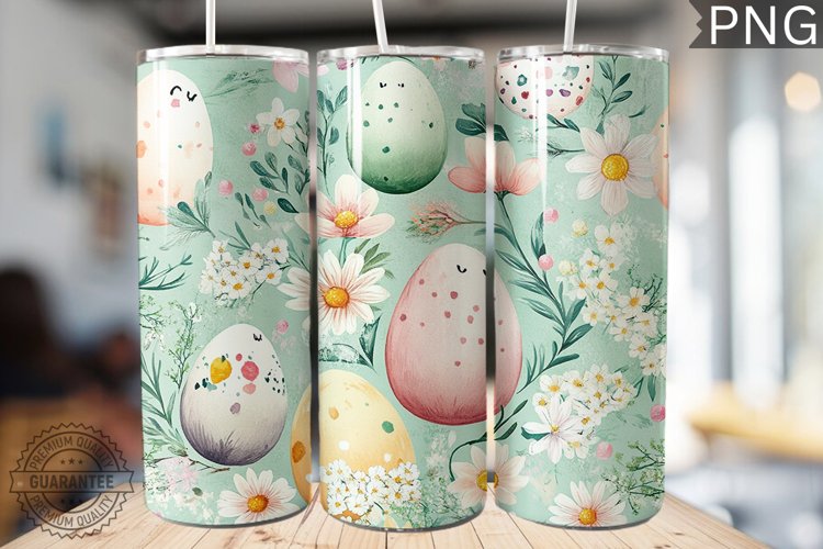 Spring Easter Tumbler Wrap - High Quality 300 Dpi example image 1