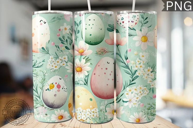 Spring Easter Tumbler Wrap - High Quality 300 Dpi