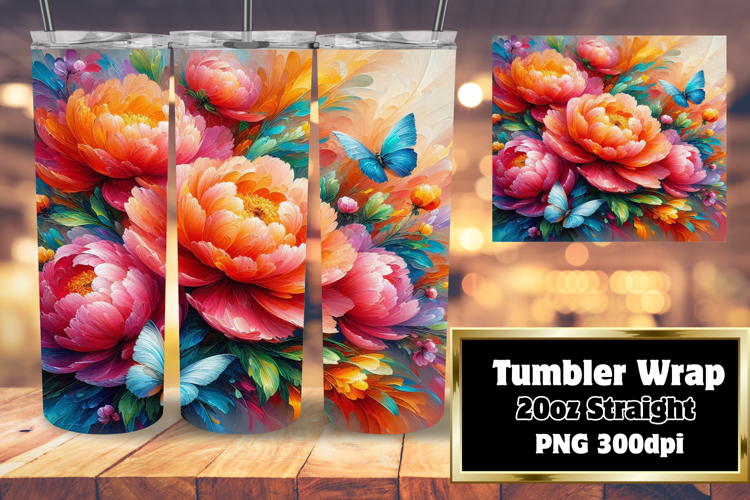 GRACEFUL 20oz Tumbler Wrap , Flowers