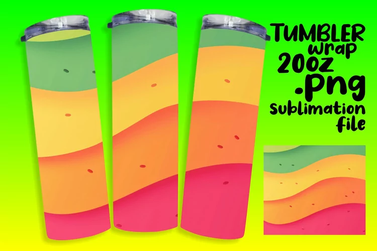 Gradient Design Tumbler Wrap for Sublimation Printing 20oz