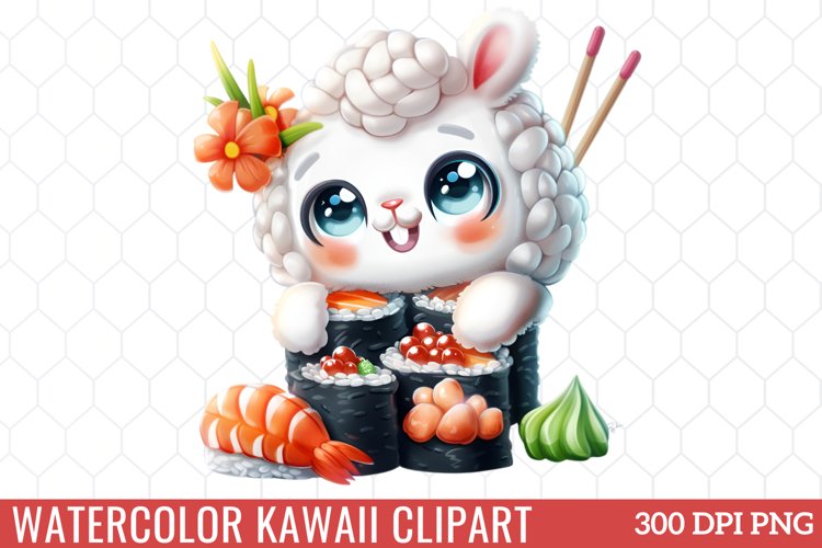 Watercolor Kawaii Clipart
