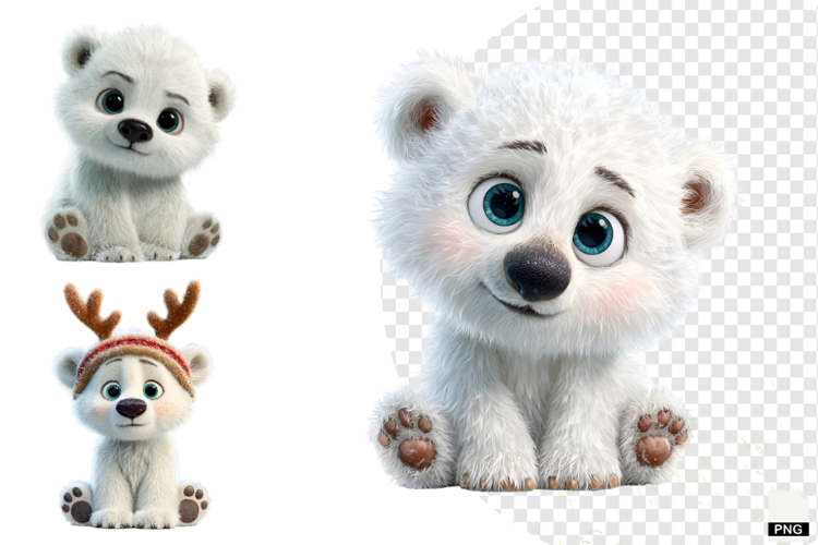 Winter Polar Bear Cub Clipart