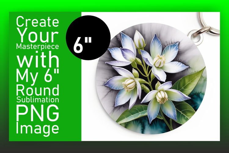 Cute Circle PNG Car Coaster Design , Flowers