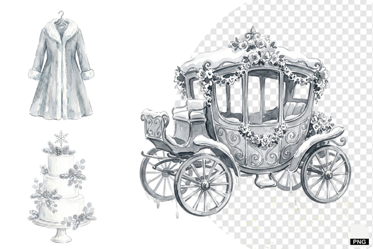 Snowy Romance Wedding Clipart