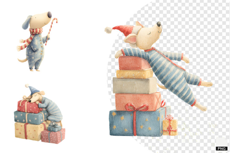 Christmas Dog Clipart example image 1