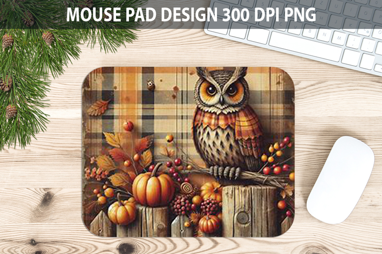 Owl Mouse pad Sublimation - Thanksgiving PNG Design