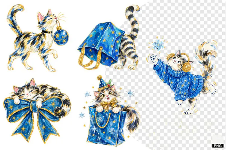 Christmas Cats Clipart