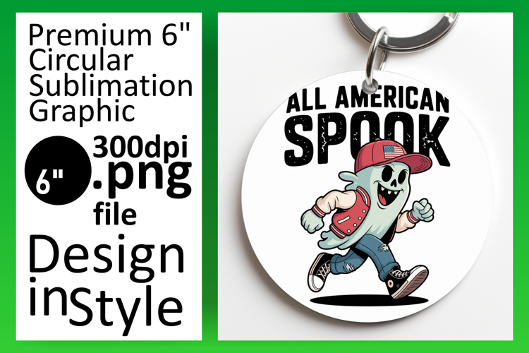 Playful Round Design for Keychains , Funny Ghost