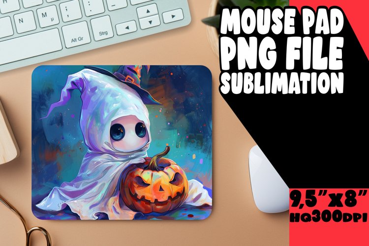 Halloween Mouse Pad with Fun Ghosts PNG