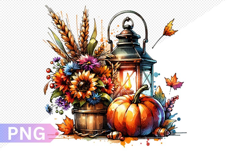 Autumn Harvest Pumpkin Sublimation - Pumpkin Clipart Design