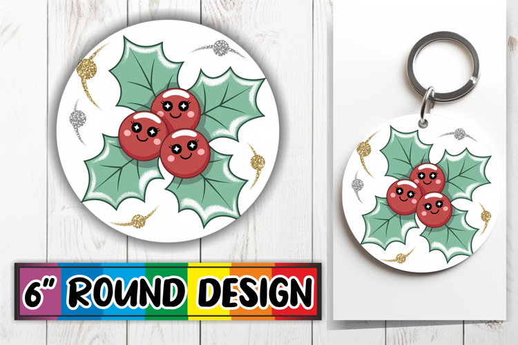 Sweet Circle Coasters Design, Cute Christmas