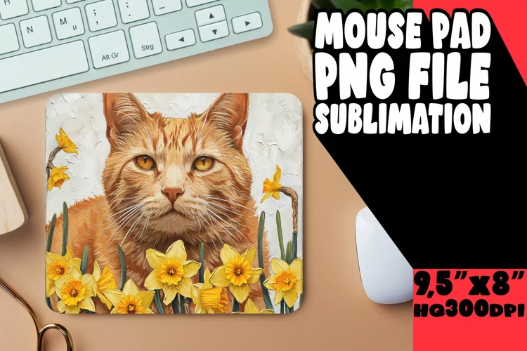 Jovial Cat Sublimation Desk Pad