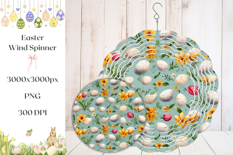 Easter Eggs Wind Spinner, Floral Wind Spinner Template