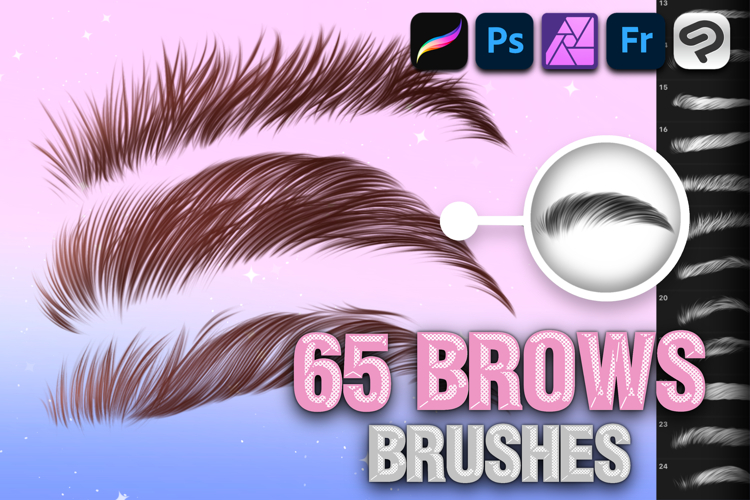 65 Procreate Brows Face Female Portrait Makeup brushes