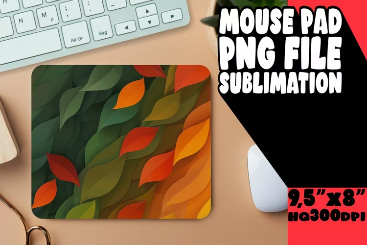 Vibrant Gradient Design Mouse Pad for Sublimation