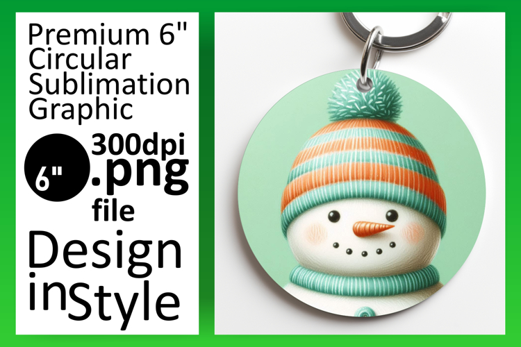 Dynamic Keychain Circle PNG Artwork , Snowman