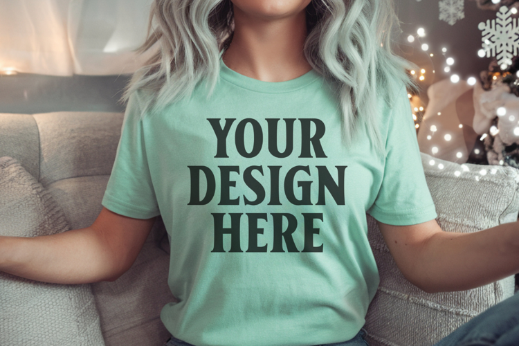 Bay Comfort Colors 1717 Christmas Shirt Mockup, Cozy Mockup