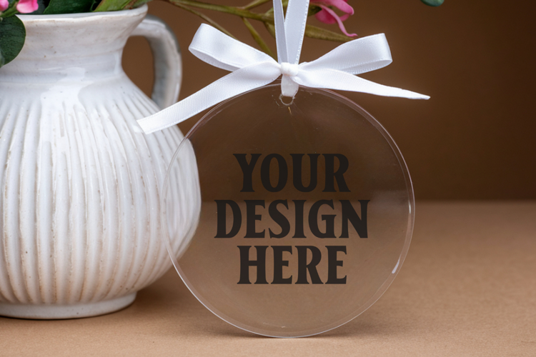 Acrylic Christmas Ornament Mockups , acrylic blank mockup