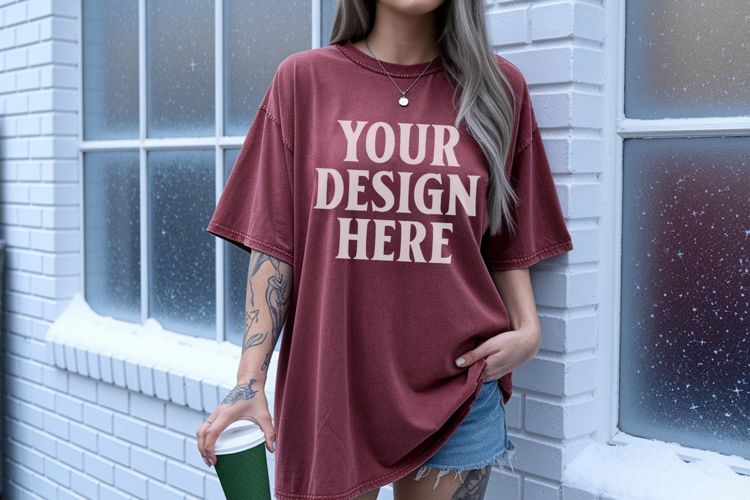 Crimson Christmas Comfort Colors 1717 TShirt Mockup,cc17