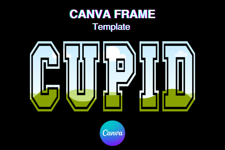 CUPID Canva Frame Varsity Valentines Day Photo Frame Shirt