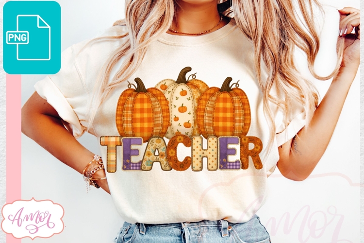Fall Teacher Sublimation design PNG| Fall pumpkins PNG