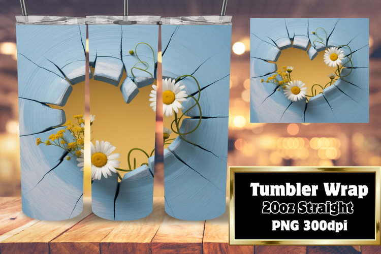 SLEEK 20oz Sublimation Tumbler Template , 3D Heart