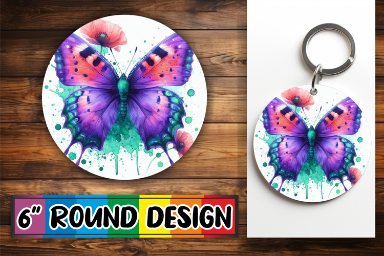 Enchanted Circle Coaster Designs, Butterfly