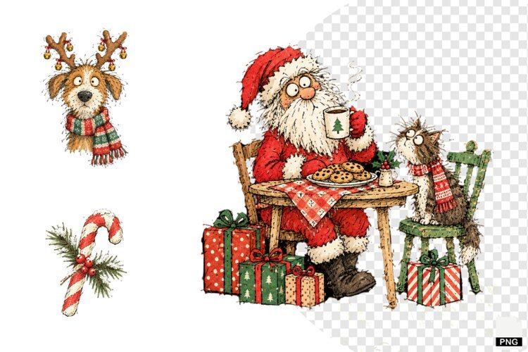 Whimsical Christmas Clipart example image 1