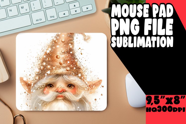 Enchanted Escapade: Gnome Mouse Pad Design Sublimation PNG example image 1