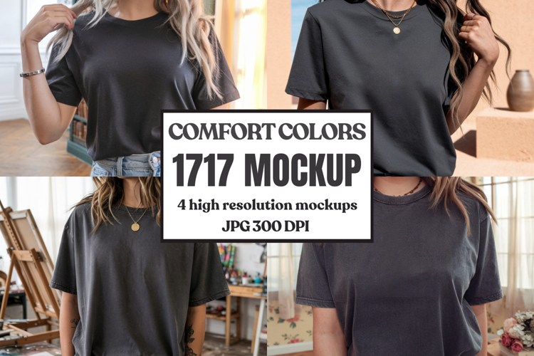 Comfort Colors 1717 T-Shirt Mockup | Garment Dyed Tee Mockup
