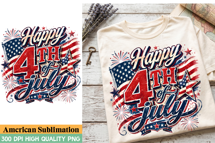 Happy 4th of July Sublimation Design,4th of July PNG