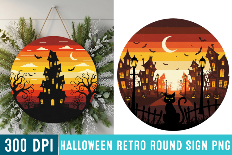 Halloween Round Sign Design PNG Perfect for Spooky Season