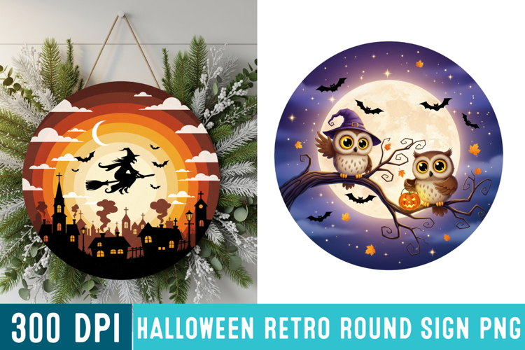 Halloween Round Sign Design PNG Perfect for Spooky Season