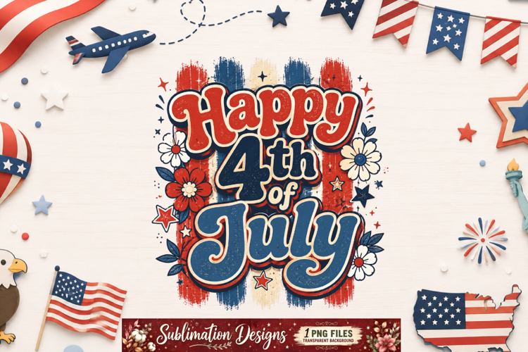 Happy 4th of July Sublimation Design,4th of July PNG