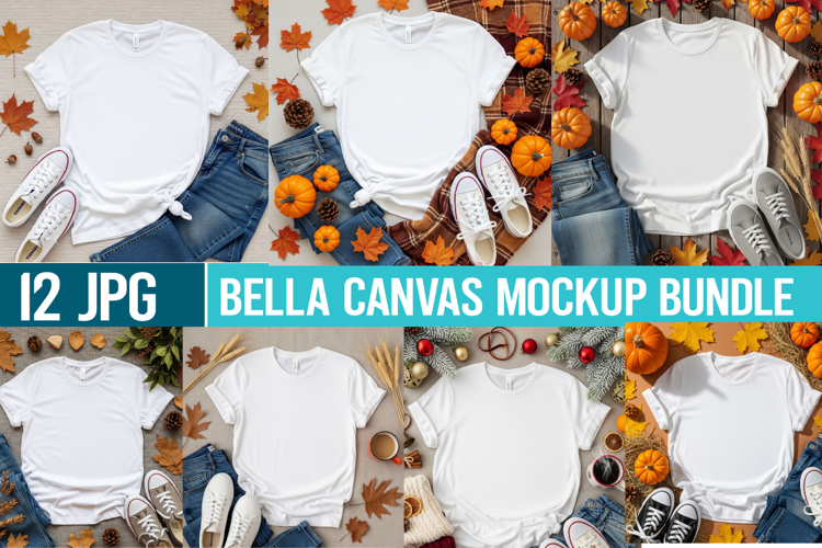 Bella Canvas White Blank t-Shirt Mockup |Blank mockup JPG