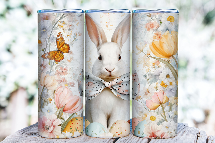 Easter Bunny Tumbler Wrap | 20oz Straight & Tapered Tumbler