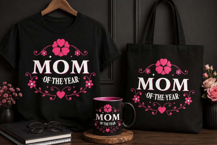 Mom of the Year PNG | Pink Floral Mother’s Day Design
