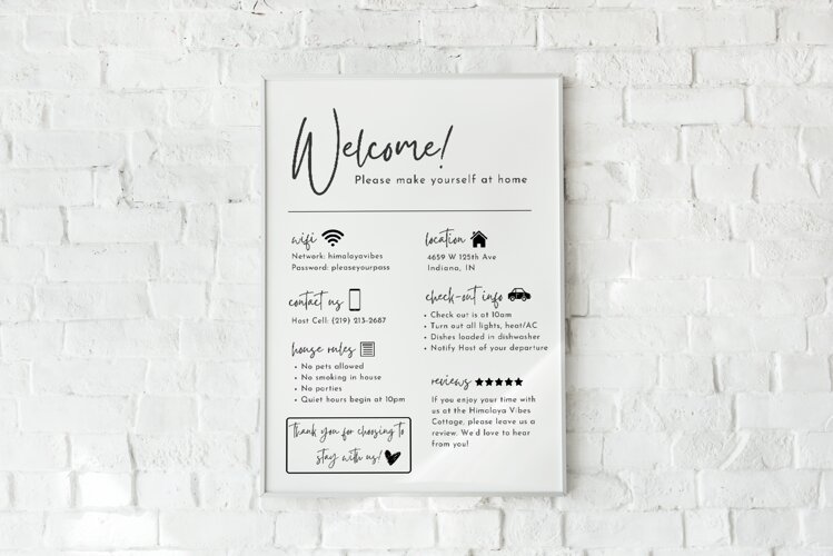 Welcome Sign for Airbnb Hosts example image 1