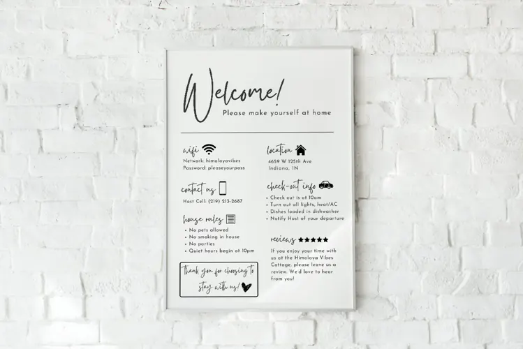 Welcome Sign for Airbnb Hosts