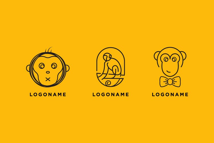 Minimalist monkey logo template example image 1